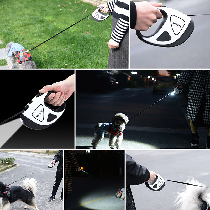 QQPets Automatic LED Retractable Leash